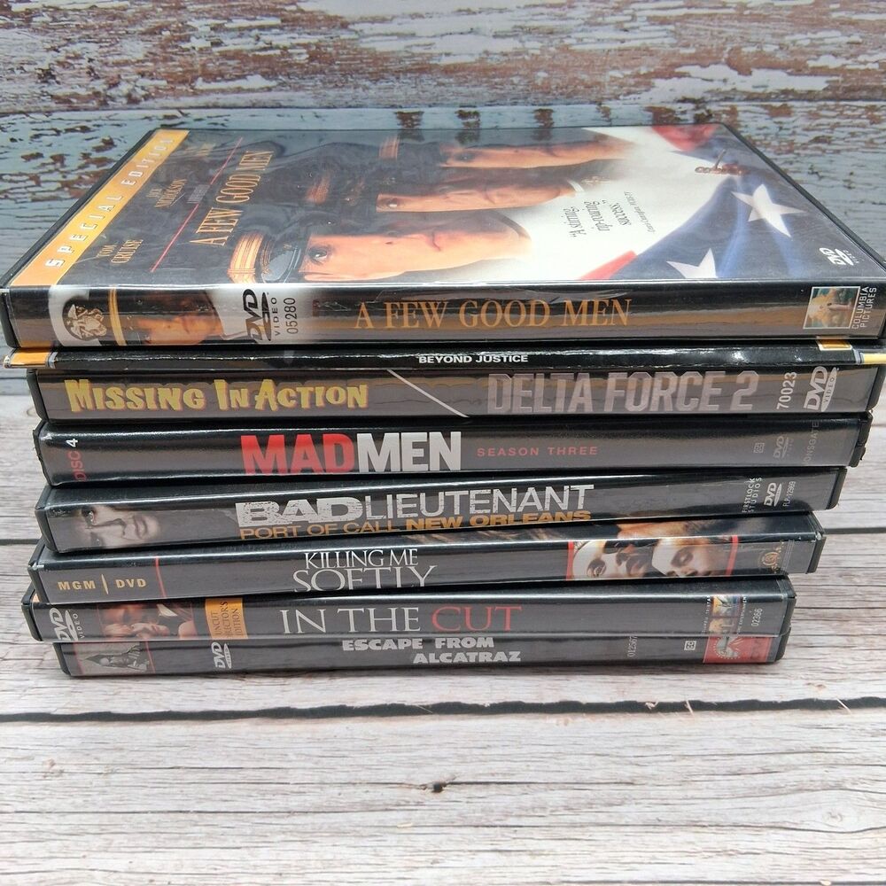 8 DVD Movie Lot A Few Good Men Mad Men S3 Escape From Alcatraz Bad Lieutenant